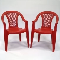 Садовые пластиковые кресла стулья для дачи Фабио, Красный, 2 шт